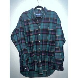 Vintage Polo Ralph Lauren Blake Shirt Medium M Blue Green Plaid